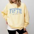 Fifth Grade Toile De Jouy Back To School Teachers Kids Comfort Colors Sweatshirt Butter
