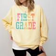 First Grade Dream Team Back To School 1st Grade Teacher Comfort Colors Sweatshirt Butter