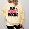 Our Flock Rocks Flamingo Mother's Day Teacher Comfort Colors Sweatshirt Butter Our Flock Rocks Flamingo Mother's Day Teacher Comfort Colors Sweatshirt Butter