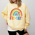 Fri-Yay Friyay Rainbow Colors Teacher Childrens Fun Designs Comfort Colors Sweatshirt Butter Fri-Yay Friyay Rainbow Colors Teacher Childrens Fun Designs Comfort Colors Sweatshirt Butter