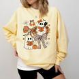 Ghost Reading Books Halloween Bow Spooky Teacher Student Comfort Colors Sweatshirt Butter Ghost Reading Books Halloween Bow Spooky Teacher Student Comfort Colors Sweatshirt Butter