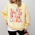 Groovy In My Spooky Teacher Era Halloween Party Boo Comfort Colors Sweatshirt Butter