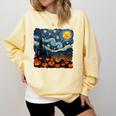 Halloween Pumpkin Starry Night Van Gogh Art Teacher Comfort Colors Sweatshirt Butter
