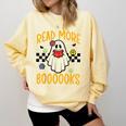 Halloween Read More Books Retro Costume Teacher Women Girls Comfort Colors Sweatshirt Butter
