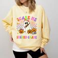 Halloween Teacher You Can't Scare Me I Teach Second Grade Comfort Colors Sweatshirt Butter