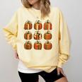 Halloween Teacher Fall Book Pumpkin Retro Reading Comfort Colors Sweatshirt Butter