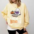 Halloween Teacher Women Cute Reading Ghost Read More Books Comfort Colors Sweatshirt Butter Halloween Teacher Women Cute Reading Ghost Read More Books Comfort Colors Sweatshirt Butter