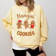Hangin With My Cookies Gingerbread Women Christmas Teacher Comfort Colors Sweatshirt Butter