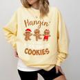 Hangin My Kindergarten Cookie Gingerbread Christmas Teacher For Men Women Kids Comfort Colors Sweatshirt Butter