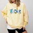 Hanukkah Leopard Plaid Teacher Chanukah Jewish Women Men Comfort Colors Sweatshirt Butter