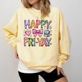 Happy Fri-Yay Teacher Fry Yay Friday Weekend Cute Fri-Yay Comfort Colors Sweatshirt Butter Happy Fri-Yay Teacher Fry Yay Friday Weekend Cute Fri-Yay Comfort Colors Sweatshirt Butter