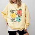 Happy To See Your Face Teacher Apple Comfort Colors Sweatshirt Butter Happy To See Your Face Teacher Apple Comfort Colors Sweatshirt Butter