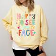 Happy To See Your Face Teacher Retro Back To School Comfort Colors Sweatshirt Butter
