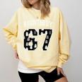 Haunted By 6 7 67 Six Seven Halloween Teacher Mom Comfort Colors Sweatshirt Butter
