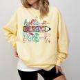 Hello Pre-K Pencil Teacher Student Tie Dye Comfort Colors Sweatshirt Butter Hello Pre-K Pencil Teacher Student Tie Dye Comfort Colors Sweatshirt Butter