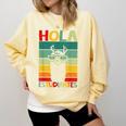 Hola Estudiantes Spanish Teacher Back To School 2025 Comfort Colors Sweatshirt Butter