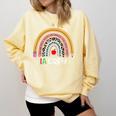 IA Crew Instructional Assistant Rainbow Teachers Aide Comfort Colors Sweatshirt Butter