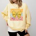 Interventionist Teacher Groovy Coquette Bow Back To School Comfort Colors Sweatshirt Butter