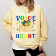 I Am Their Voice They Are My Heart Autism Awareness Teacher Comfort Colors Sweatshirt Butter
