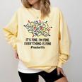 It's Fine I'm Fine Christmas Lights Teacher Xmas Comfort Colors Sweatshirt Butter