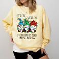 It's Fine We'Re Fine Gnome Pre-K Teacher Christmas Light For Men Women Comfort Colors Sweatshirt Butter It's Fine We'Re Fine Gnome Pre-K Teacher Christmas Light For Men Women Comfort Colors Sweatshirt Butter