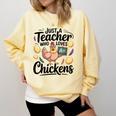 Just a Teacher Who Loves Chickens Chicken Farm Animal Lover Comfort Colors Sweatshirt Butter Just a Teacher Who Loves Chickens Chicken Farm Animal Lover Comfort Colors Sweatshirt Butter