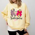 K Is For Kindergarten Teacher Coquette Bow Back To School Comfort Colors Sweatshirt Butter