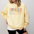Kinder Crew Kindergarten Teacher First 1st Day Of School Comfort Colors Sweatshirt Butter Kinder Crew Kindergarten Teacher First 1st Day Of School Comfort Colors Sweatshirt Butter