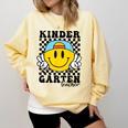 Kindergarten Teacher Hippie Smile Face Back School Comfort Colors Sweatshirt Butter