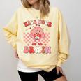 Kiss Your Brain Valentines Test Day Teacher Squad Kids Comfort Colors Sweatshirt Butter