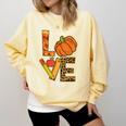 Leopard Pumpkin Love Teacher Life Thanksgiving Fall Women Comfort Colors Sweatshirt Butter Leopard Pumpkin Love Teacher Life Thanksgiving Fall Women Comfort Colors Sweatshirt Butter