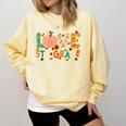 Love 5th Grade Thanksgiving Colorful Fall Leaves Teacher Comfort Colors Sweatshirt Butter