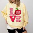 Love Kindergarten Cute Apple School Teacher Comfort Colors Sweatshirt Butter Love Kindergarten Cute Apple School Teacher Comfort Colors Sweatshirt Butter