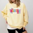 Maestra Teacher Spanish Back To School First Day Of School Comfort Colors Sweatshirt Butter