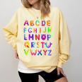 Monster ABC Cute Alphabet Halloween Teacher Costume Kids Comfort Colors Sweatshirt Butter Monster ABC Cute Alphabet Halloween Teacher Costume Kids Comfort Colors Sweatshirt Butter