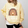 One Thankful Math Teacher Leopard Rainbow Thanksgiving Comfort Colors Sweatshirt Butter One Thankful Math Teacher Leopard Rainbow Thanksgiving Comfort Colors Sweatshirt Butter