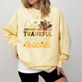 One Thankful Substitute Teacher Turkey Leopard Thanksgiving For Men Women Comfort Colors Sweatshirt Butter One Thankful Substitute Teacher Turkey Leopard Thanksgiving For Men Women Comfort Colors Sweatshirt Butter