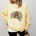 One Thankful Teacher Cute Thanksgiving Turkey School Comfort Colors Sweatshirt Butter One Thankful Teacher Cute Thanksgiving Turkey School Comfort Colors Sweatshirt Butter