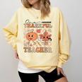 One Thankful Teacher Thanksgiving Groovy Fall Autumn Teacher Comfort Colors Sweatshirt Butter One Thankful Teacher Thanksgiving Groovy Fall Autumn Teacher Comfort Colors Sweatshirt Butter