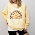 One Thankful Teacher Thanksgiving Rainbow Leopard Fall Comfort Colors Sweatshirt Butter One Thankful Teacher Thanksgiving Rainbow Leopard Fall Comfort Colors Sweatshirt Butter