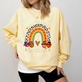 One Thankful Teacher Thanksgiving Turkey Rainbow Fall Comfort Colors Sweatshirt Butter One Thankful Teacher Thanksgiving Turkey Rainbow Fall Comfort Colors Sweatshirt Butter