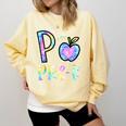 P Is For Pre-K Preschool Teacher Tie Dye Back To School Comfort Colors Sweatshirt Butter