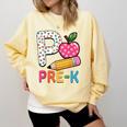 P Is For Pre K Teacher Student Pencil Apple Back To School Comfort Colors Sweatshirt Butter