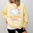 Pajama Day School Spirit Week Fun Cloud Teacher Comfort Colors Sweatshirt Butter