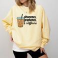 Phonemes Graphemes And Caffeine Coffee Teacher Appreciation Comfort Colors Sweatshirt Butter