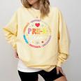 Pre-K Crew 1st Day Of School Preschool Teacher Comfort Colors Sweatshirt Butter Pre-K Crew 1st Day Of School Preschool Teacher Comfort Colors Sweatshirt Butter