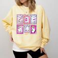 Preppy Spooky Teacher Halloween Ghost Coquette Bow Autumn Comfort Colors Sweatshirt Butter