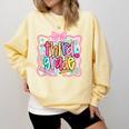 Preppy Third Grade Back To School Teacher Girl Kid Comfort Colors Sweatshirt Butter
