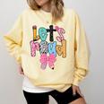 Lets Read Reading Teacher Back To School Literacy Pencil Bow Comfort Colors Sweatshirt Butter Lets Read Reading Teacher Back To School Literacy Pencil Bow Comfort Colors Sweatshirt Butter