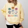 Reading Beats Everything Teacher Rock Paper Scissors Comfort Colors Sweatshirt Butter